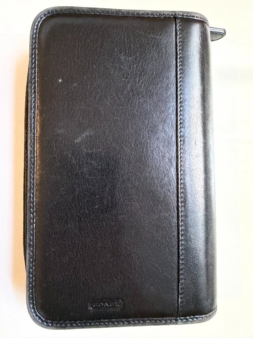 Vintage 2004 Y2K Coach Leather Wallet Black Zip Case for Palm Pilot Organizer